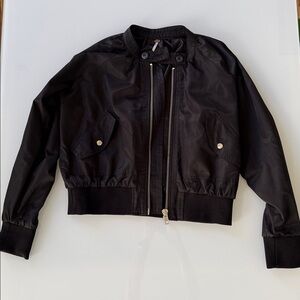 Free People Black Bomber Jacket — Size XS